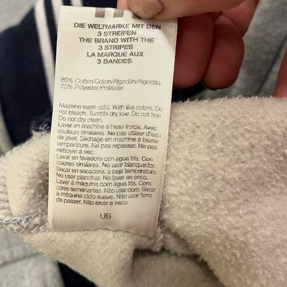 Adidas UCLA full zip gray sweatshirt jacket w/ blue stripes & hood. Men's Medium - Picture 8 of 11